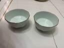 浅野造物 北欧ins金边钻石餐具碗碟盘套装家用影青瓷创意日式纯色家用高颜值盘子鱼盘陶瓷饭碗 影青钻石四人食配汤碗（描金） 实拍图