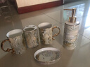 杜兰朵皇朝 欧式陶瓷卫浴套装浴室用品洗漱套装轻奢北欧简约卫生间漱口杯牙刷杯牙具套件 大理石纹五件套（普通包装） 实拍图