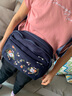 瑾安（JINAN）妈妈女包单肩斜挎包中老年人妇女士斜跨帆布小包包零钱老人斜背包 蓝色 实拍图