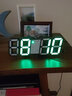 迪乐猫ins简约台式3D数字钟LED电子时钟usb插电挂墙立体闹钟 绿灯 黑色外壳+USB线（挂钩） 实拍图