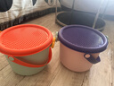 小帮手可爱玩具收纳桶儿童卡通手提宝宝幼儿积木整理小箱子零食盒筐神器 紫橙大号混装（不含积木） 实拍图