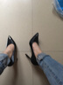 蓝晨语依 高跟鞋女金属尖头细跟单鞋 法式少女网红小清新女鞋 黑色 34 实拍图