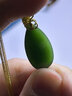 豆蔻时光精品级和田玉无黑碧玉水滴吊坠天然菠菜绿项链黄金镶玉坠女士款 实拍图