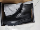 跨足行【牛皮】马丁靴男士秋冬季英伦高帮皮鞋增高黑色透气大码中帮皮靴 黑色8孔拉链【四季款】 44 码（=运动鞋45） 实拍图