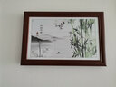 木品缘电表箱装饰画免打孔新中式实木挂画液压上翻配电箱遮挡画可定制 K款-竹报平安（横版） 60*40cm柚木色【可遮50*30电箱】 实拍图