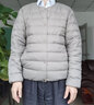 MUJI 男式 便携式 无领羽绒夹克男款 男士羽绒服冬季款 保暖 浅灰棕色2A L 实拍图