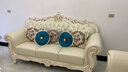 咕朵（GuDuo） 新古典沙发皮艺沙发法式沙发欧式沙发组合实木雕花欧式真皮沙发 象牙白框架浅香槟色 1+3+贵 实拍图