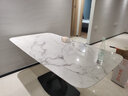 法艾利意式极简岩板餐桌椅组合大理石长方形创意现代简约小户型吃饭桌子 大理石餐桌【1.6*0.9米】不含椅 实拍图
