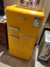 德姆勒（DEMULLER）复古冰箱小型大容量家用租房电冰箱 化妆品静音强劲网红冰箱冷藏冷冻节能 BCD-118麦黄 实拍图