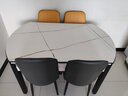简臣（JIANCHEN）岩板实木餐桌椅组合可伸缩折叠意式家用现代简约方圆可变餐厅家具 1.5m一桌10椅【升级实木椅】 12m m厚度岩板+电磁炉 实拍图