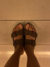 BIRKENSTOCK勃肯德国进口男女款经典舒适软木Arizona双扣拖鞋送父亲送长辈 棕色窄版151183 37 实拍图