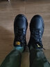 特步男鞋跑步鞋新款冬季厚底旅游透气轻便皮网面休闲运动鞋慢跑鞋子男 黑金-(皮面) 45 实拍图