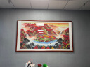 悠弦手绘真迹鸿运当头国画山水画风水靠山图字画客厅装饰画办公室挂画 A鸿运当头 圆角桐木框 红木色 实木画框205*115厘米 晒单实拍图