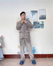 雅鹿睡衣男秋冬加厚加绒法兰绒套装珊瑚绒家居服开衫拉链大码保暖冬装 NSQZM-25507浅灰 XL 建议【120-140斤】 实拍图