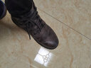 海澜之家HLA马丁靴男靴秋冬棉鞋工装靴高帮靴子男鞋 L579 卡其色(长绒) 40 实拍图