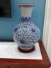 loyo景德镇陶瓷青花瓷花瓶摆件仿古中式家居客厅插花器桌面玄关工艺品 仿古青花缠枝莲裂纹赏瓶-大号 实拍图