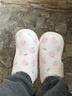 咕羊羊月子鞋秋冬季软底孕妇棉拖鞋包跟厚底春产妇拖鞋子产后防滑棉拖 【高帮加绒】白底桃子 L(适合37码~38码) 实拍图