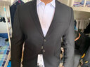 纱格大码西服男套装加肥加大西装外套胖子宽松特大号正装新郎结婚西服 黑色【西装+西裤+衬衫】 2XL (建议170-185斤) 实拍图