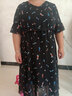 莎妮朵罗大码女装夏装胖妹妹胖人显瘦款遮肚子碎花雪纺新款连衣裙14986 黑色 6XL 建议190-210斤穿着 实拍图