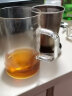 尚明耐热玻璃泡茶杯茶水分离不锈钢过滤办公茶杯带盖带把透明水杯家用 透明手把500ML+恒温宝 实拍图