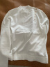 欧莎（OSA）半高领长袖针织衫毛衣女春季23年新款内搭打底衫上衣薄款 白色C L 晒单实拍图