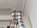 伦洛弗蓝色格子袜子女 ins潮复古街头中筒袜休闲款潮袜 蓝色系中筒袜6双 均码 实拍图