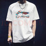 李宁（LI-NING）短袖t恤男装夏季新款棉质吸湿透气运动半袖男上衣圆领logo运动服 标准白 XXL/185 实拍图