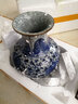 傲世景德镇陶瓷器仿古中式青花瓷花瓶工艺品客厅摆件博古架办公室装饰 手绘官窑裂纹苹果尊+底座+证书 实拍图