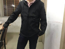 LED 夹克男连帽男士外套春秋季夹克男生休闲工装搭配痞帅气风衣服装 2002黑色 L (110-130斤) 实拍图