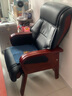 盛宁 老板椅真皮牛皮可躺办公椅按摩家用实木四脚大班椅书房会议椅子 黑色普通牛皮 不加脚踏 不加按摩 实拍图
