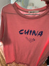 米子旗国潮风短袖t恤女2025新款夏季纯棉半袖宽松版情侣装男 蓝字6915胸前大 浅粉色 XL 120-130斤 实拍图