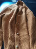 欧莎（OSA）软糯针织开衫女新款短款小众设计感毛衣外套冬 焦糖色A M 晒单实拍图