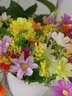 仿真花套装假花摆件塑料花含塑料花瓶干花花束仿真植物盆景绢花客厅阳台餐桌装饰花盆栽 混色跳兰菊+中号仿瓷瓶套装 实拍图