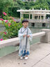 安妮优儿男童唐装汉服夏装男孩中国风春秋2025新款儿童古装夏季国学演出服 浅灰色 110 实拍图