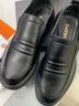 南度林牛皮春夏男鞋男士真皮商务休闲皮鞋男百搭工装大头男鞋子特大 黑色套脚款（春秋单鞋） 39 正规皮鞋码 实拍图