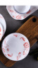 昭乐  年年有鱼青花瓷圆形饭盘子菜盘家用创意陶瓷西餐沙拉水果盘 7英寸圆盘红鱼（4个装） 实拍图