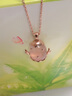 今上珠宝18K金钻石生肖猪吊坠女玫瑰金项链十二生肖牛鸡虎 18K金芙蓉石生肖鸡吊坠 实拍图