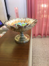 贝鲁斯 欧式水果盘客厅家居装饰品四件套水晶玻璃糖果罐烟灰缸花瓶 古铜色底座果盘 实拍图