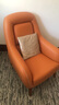 索梦纳斯 北欧单人沙发椅真皮美式轻奢实木休闲简约客厅阳台懒人沙发椅 单人位超纤皮料橘黄色（TM18-1) 实拍图
