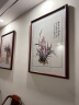 汉傲 名家手绘国画水墨兰花玄关装饰画餐厅挂画走廊过道墙画壁画竖版 兰花f款 装裱含实木框 80*60cm 实拍图