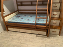 优漫佳全实木儿童床上下床红胡桃木原木双层床高低床安全弧儿童家具北欧 高低床+书架+双抽+柜梯 上铺0.9*2米 下铺1.2*2米 实拍图