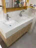 轻奢大理石双盆落地式浴室柜组合公共卫生间智能洗漱洗脸台盆柜 120cm双盆普通方镜整套颜色备注 实拍图