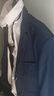 罗蒙高端免烫抗皱西服套装男士商务休闲婚礼正装西服外套上衣服男装 藏青(西服+西裤+衬衫+大礼包) XL 实拍图