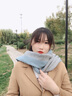 莱维森 围巾女长款披肩秋冬季学生情侣仿羊绒流苏保暖拼色围脖节日礼盒 双色贴标灰+绿 普通装 实拍图