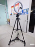百图富 558手机移动支架单反相机滑轮三脚架拍照直播落地三角架带滚轮 可充电1.5米直播支架+移动滑轮+横竖夹+30灯 实拍图