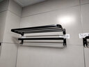 尔沫卫生间置物架太空铝免打孔浴巾架厕所浴室毛巾架厨卫挂件枪灰 加厚挂钩 实拍图