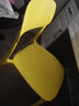 和大人餐椅家用塑料椅子现代简约餐厅饭桌靠背休闲椅北欧洽谈接待餐桌椅 LGF版黄色+坐垫 加强加厚破损必赔 实拍图