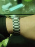 欧恒（OUHENG） 实心不锈钢手表带 适用卡西欧 天梭 浪琴表带通用弧口男女蝴蝶扣 钢色 19mm 实拍图