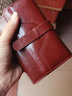 班亚奴（banyanu）2025新款韩版女士钱包女短款简约复古油蜡牛皮搭扣小零钱夹 双色酒红色-防盗刷 实拍图