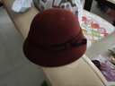 7PM羊毛呢中老年妈妈帽子女秋冬季帽子盆帽老年人奶奶呢子春秋礼帽女 锈红 56-59cm(可调节)可调节 实拍图